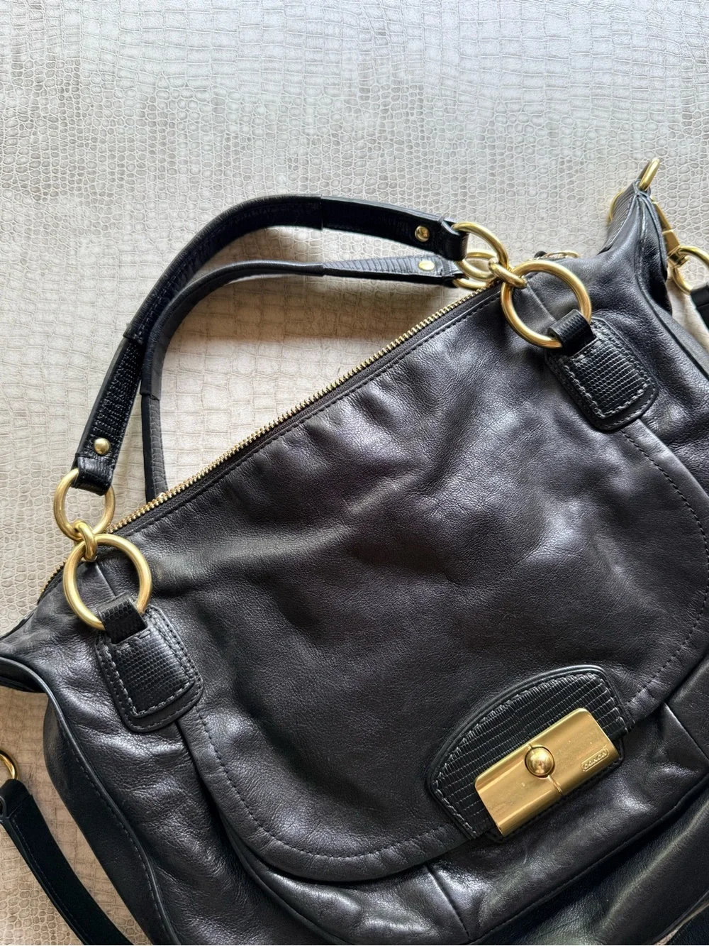 Coach Classic Black Leather Handles or Crossbody Bag-like new